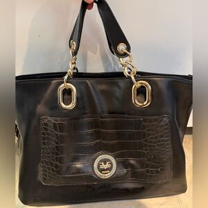 Versace 1969 Italia Black and Gold Purse/Bag